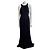 Vera Wang Vestido de noche de encaje guipur con espalda descubierta Negro - vista 2