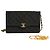 Chanel 1996 Borsa a Spalla Clutch Haute Couture in Satin Nero con 2 catene