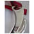 Tiffany & Co Roter und silberner Leder 'fish hook' Gürtel.  - Ansicht 5