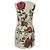 Vestido shift mini con estampado de rosas Dolce & Gabbana en algodón blanco - vista 3