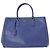 Borsa Galleria Grande Prada in pelle Saffiano blu