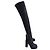 Stivali alti in pelle nera con tacco spesso e stretch di Rick Owens
