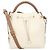 Borsa a secchiello in pelle grana Chloé Marcie bianca