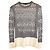 Grauer Wollpullover mit Hahnentrittmuster und Netzbesatz von Alexander Wang