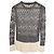 Grauer Wollpullover mit Hahnentrittmuster und Netzbesatz von Alexander Wang - Ansicht 3