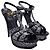 Décolleté T-Strap in pelle argentata con stampa leopardata Saint Laurent Tribute - vista 4