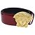 VERSACE Medusa Gürtel Lackleder 68cm-28.7"" Rot Gold Auth bs16787