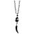 Autre Marque Collana lariat a corno con perle Bavna bianche e nere, onice e pavé di diamanti Nero