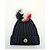 Berretto Moncler in lana blu navy con pompon di volpe - vista 2