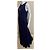 Vera Wang Abendkleid in Mitternachtsblau aus Guipure-Spitze Marineblau - Ansicht 3