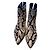 Autre Marque Python Print Patent Leather Ankle Boots Sage Green Black 38