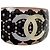 Chanel Armreif mit falschen Perlen und CC-Spitzenblumen Schwarz Pink Weiß - Ansicht 7