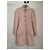 Cambon Abrigo de tweed de algodón con cuello alto y ribete rosa Chanel 2013C, botón CC 36 - vista 4