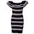 Abito a righe multicolore con volant MSGM Mini Friday Off-Shoulder in cotone