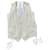 Autre Marque Isaac Sellam early 00s White Lamb Leather and Linen Gilet. Grey Lambskin  ref.1605458