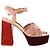 Sandali con tacco a piattaforma Bebe in suede nudo di Gianvito Rossi