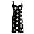 Cambon Vestido de seda preto com bolinhas e logo CC da Chanel