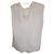 Top sin mangas plisado a rayas en seda blanca de Nina Ricci