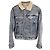 Céline Celine Oversized Shearling-Lined Bleached Denim Jacket in Light Blue Cotton