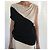 Asymmetrisches bicolor Mini-Kleid oder Tunika T36-38 Adolfo Dominguez Schwarz Beige - Ansicht 10
