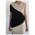 Asymmetrisches bicolor Mini-Kleid oder Tunika T36-38 Adolfo Dominguez Schwarz Beige - Ansicht 11