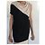 Asymmetrisches bicolor Mini-Kleid oder Tunika T36-38 Adolfo Dominguez Schwarz Beige - Ansicht 9