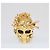 Anel de caveira em tom dourado com borboleta e flor Alexander McQueen Tamanho 56