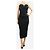 Mara Hoffman Schwarzes, trägerloses Midi-Kleid mit Popeline-Besatz - Größe S