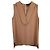 Top sin mangas Theory Salvatill en seda beige