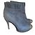 Botines Chanel de cuero azul oscuro