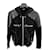 Balmain Schwarzer Baumwollpullover mit Kapuze und Lammleder