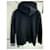 Balmain Schwarzer Baumwollpullover mit Kapuze und Lammleder - Ansicht 3