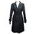 NUEVO ABRIGO CHANEL IMPERMEABLE LARGO TAMAÑO 36 SEDA NEGRA TRENCH COAT Negro
