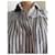 Camisa de seda Yves Saint Laurent a rayas gris  - vista 2