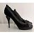 Chanel Décolleté in pelle verniciata nera tweed con catene e punta a cappuccio 2009 Nero - vista 5