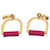 Hermès Hermes Heritage Equestre Etrier GM Drop Earrings Pink Golden  - view 1