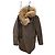 Parka Yves Salomon Taupe de Algodón y Piel Gris pardo