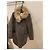 Parka Yves Salomon Taupe de Algodón y Piel Gris pardo - vista 7