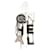 Pendientes de botón Chanel B22A Negro Blanco Dorado Metal Esmalte