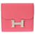 Billetera compacta Constance de Hermès Rosa Cuero