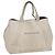 BALENCIAGA Navy Cabas Handtasche Leder Weiß Silber 339936 Auth bs17140