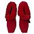 Sergio Rossi Red Leather and Fur Ankle Boots