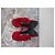 Sergio Rossi Red Leather and Fur Ankle Boots - view 11