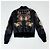Dolce & Gabbana Leder Bomberjacke Blumen und Schlüssel Print Schwarz Mehrfarben - Ansicht 4
