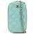 Custodia per telefono con zip in caviar trapuntato Chanel Blue CC Blu chiaro