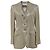 Giorgio Armani Sheered Stripe Single-Breasted Blazer in Beige Polyester