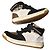 Sneaker alte Burberry in pelliccia Nero Bianco Marrone Scuro