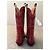Ganni Red Mid Shaft embroidered - vue 3