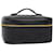 CHANEL COCO Mark Vanity Pouch Caviar Skin Black Gold CC Auth bs17155 Golden