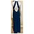 Vera Wang Vestido de baile de renda e chiffon com costas abertas Azul - vista 3